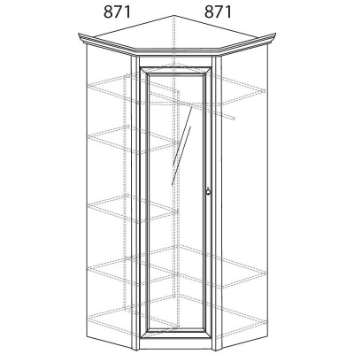 Шкаф угловой Флоренция №641 с зеркалом